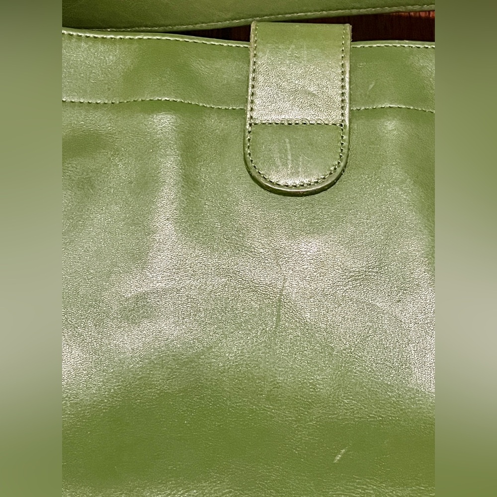 COACH Vintage Rare Eldridge Soho Leaf Green Leather Gold Buckle Shoulder Hobo - Picture 13 of 16